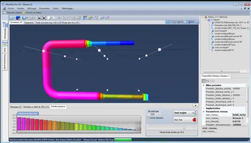 logiciel calcul de pression en fonction des pertes de charge et de la pression hydrostatique et dynamique